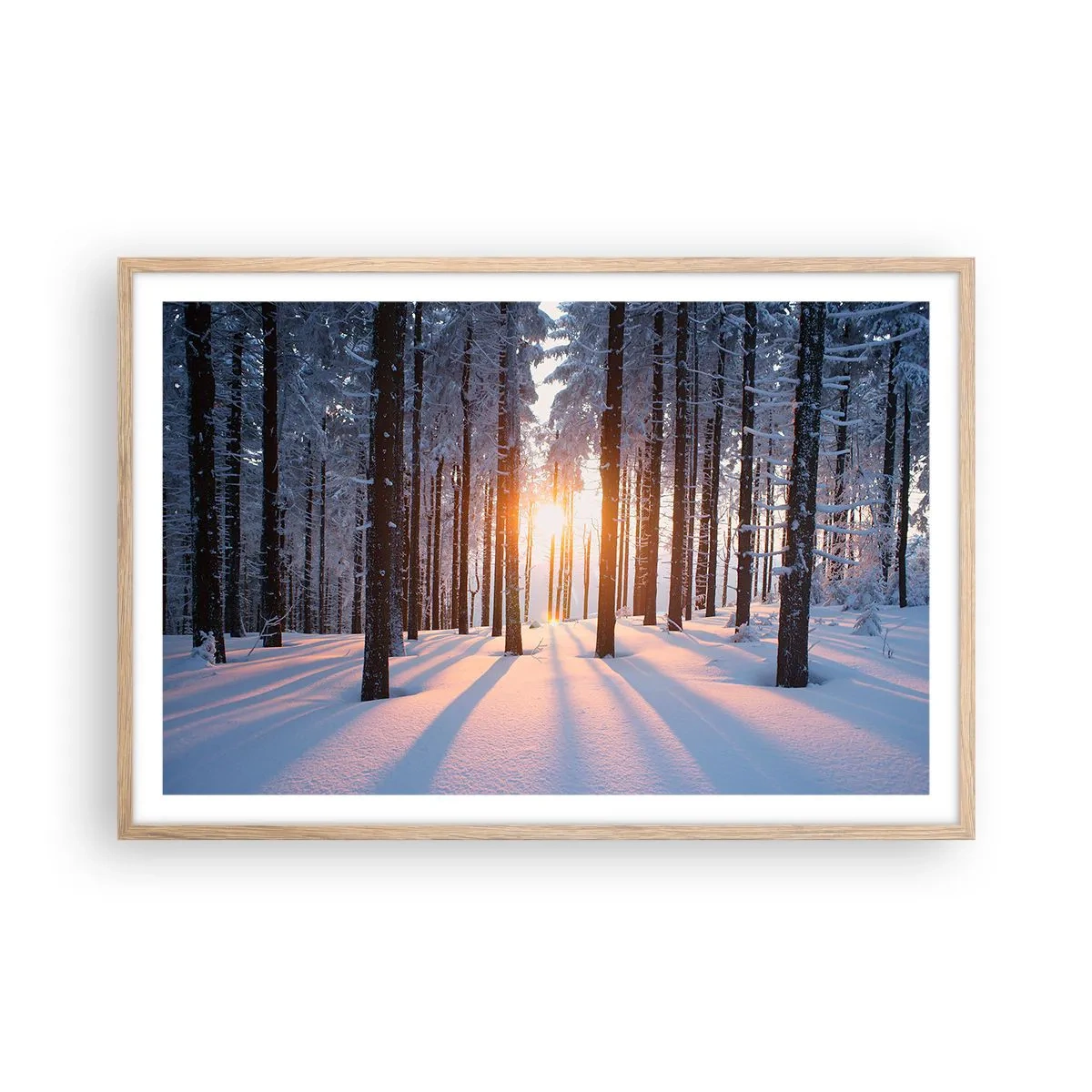 Een poster in een licht eiken lijst - Duidelijk in zwart-wit - 91x61 cm