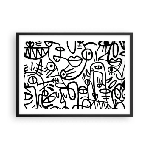 Poster in een zwarte lijst - Gezichten en luchtspiegelingen - 70x50 cm