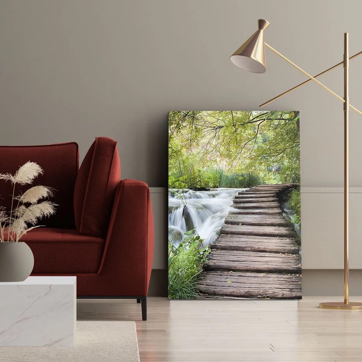 Schilderen op canvas - Geen stilstaand water - 65x120 cm