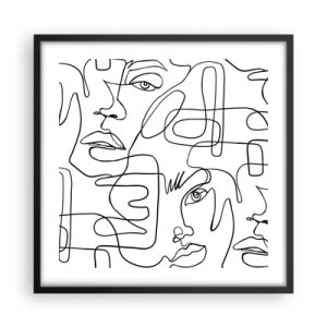 Poster in een zwarte lijst - In verwarde emoties - 50x50 cm