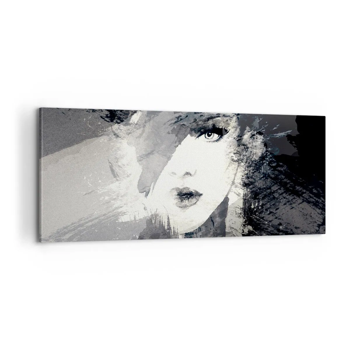 Schilderen op canvas - Achter een grijze sluier - 100x40 cm