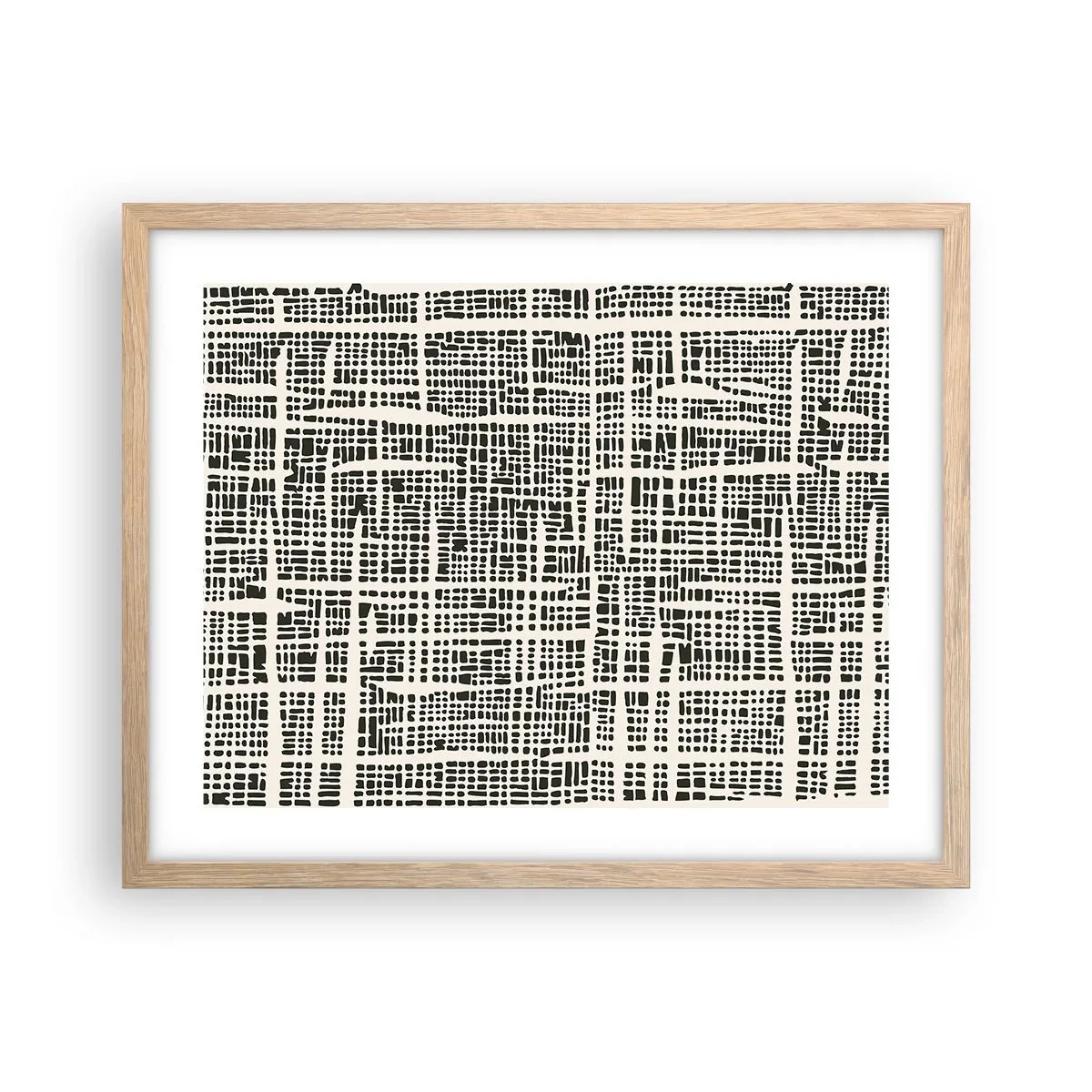 Een poster in een licht eiken lijst - Geweven compositie - 50x40 cm