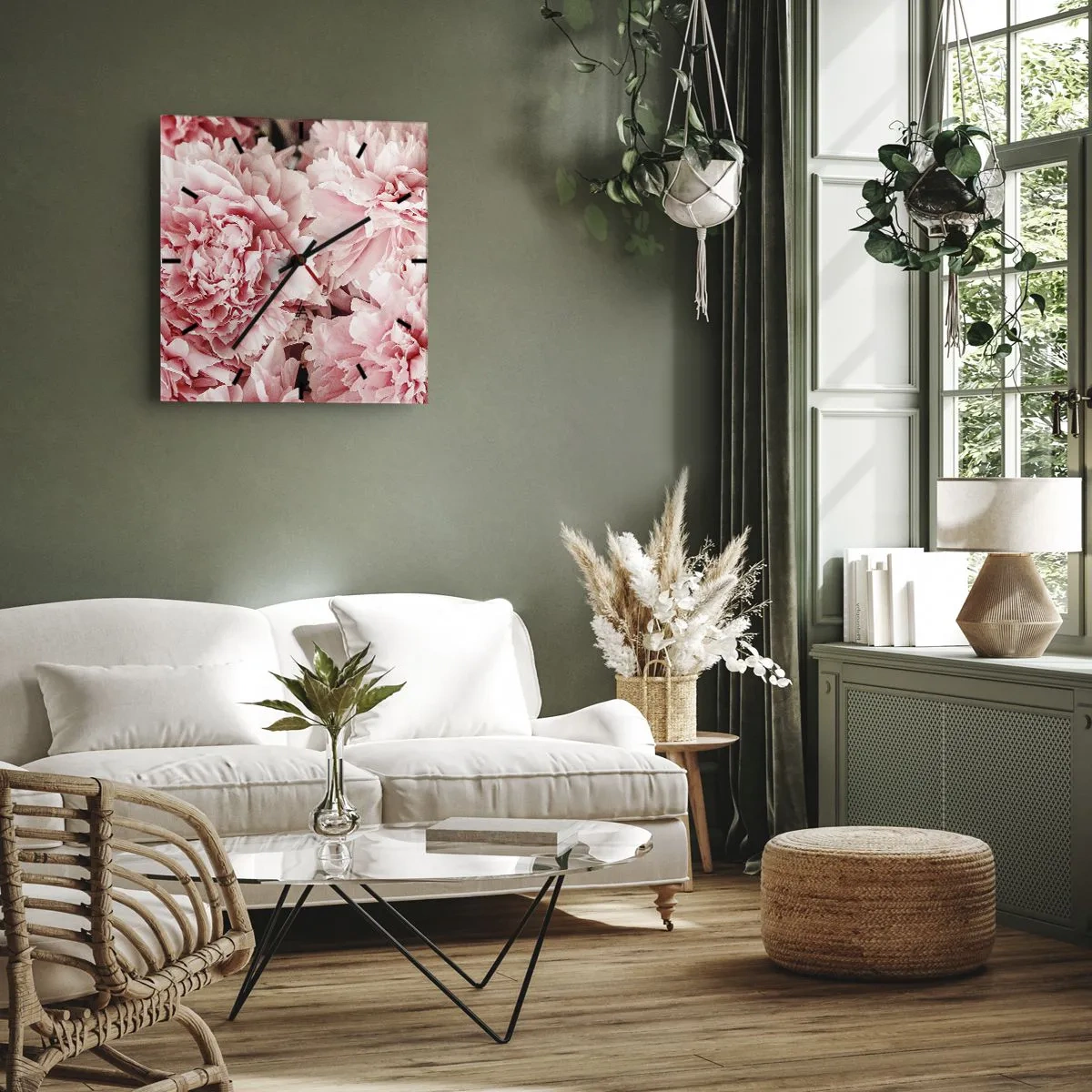 Wandklok - Klok - Roze droom - 40x40 cm