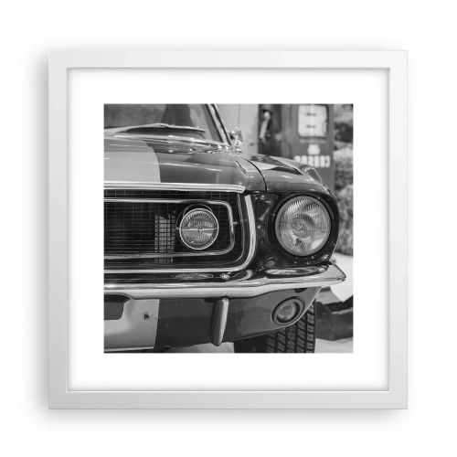 Poster in een witte lijst - Hard rijden - 30x30 cm