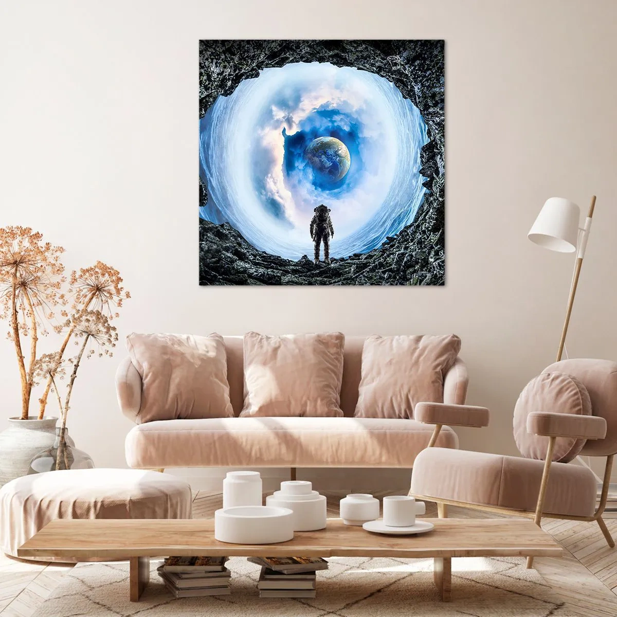 Schilderen op canvas - Het is niet ver van huis - 40x40 cm