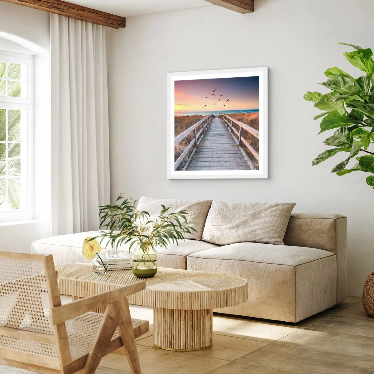 Poster in een witte lijst - De ruimte voor opvliegen - 40x40 cm