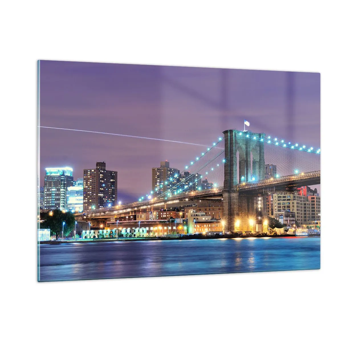Schilderen op glas - Al vele jaren de Brooklyn Bridge - 120x80 cm