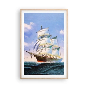 Een poster in een licht eiken lijst - Trots met de wind - 61x91 cm