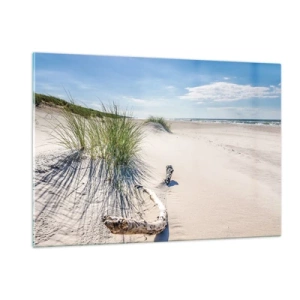 Schilderen op glas - De mooiste zandstrand? Oostzee-strand - 120x80 cm