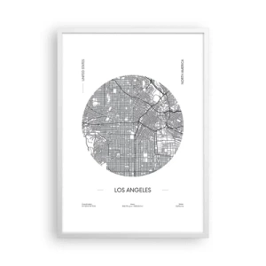 Poster in een witte lijst - Anatomie van Los Angeles - 50x70 cm