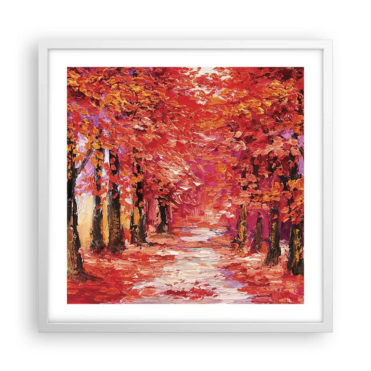 Poster in een witte lijst - Herfst impressie - 50x50 cm