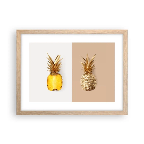 Een poster in een licht eiken lijst - Ananas voor ons - 40x30 cm