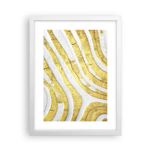 Poster in een witte lijst - Compositie in wit en goud - 30x40 cm