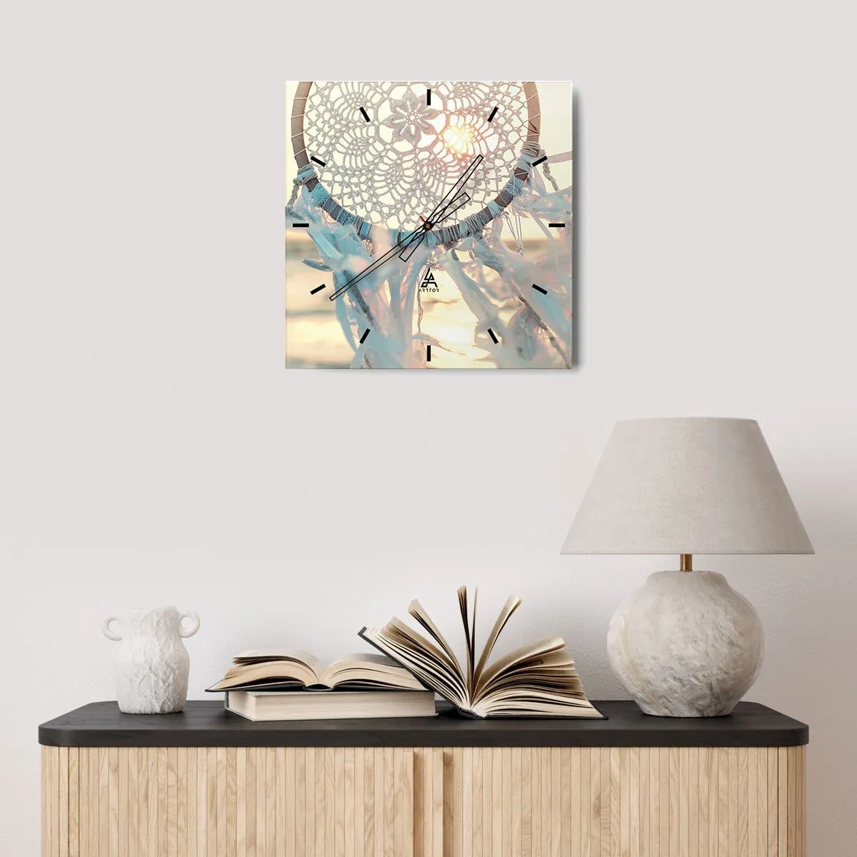 Wandklok - Klok - Kanten totem - 30x30 cm