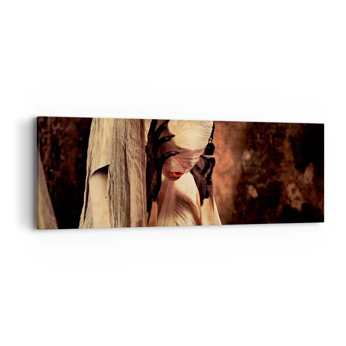 Schilderen op canvas - Tussen goed en kwaad - 90x30 cm