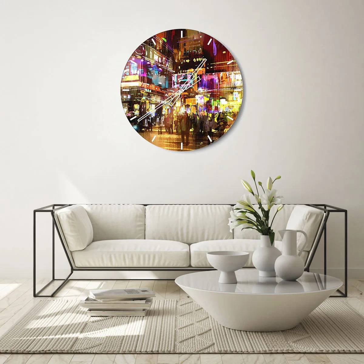 Wandklok - Klok - In een zee van licht - 40x40 cm