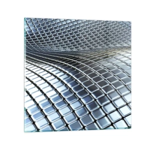 Schilderen op glas - Metallic zilveren golf - 50x50 cm
