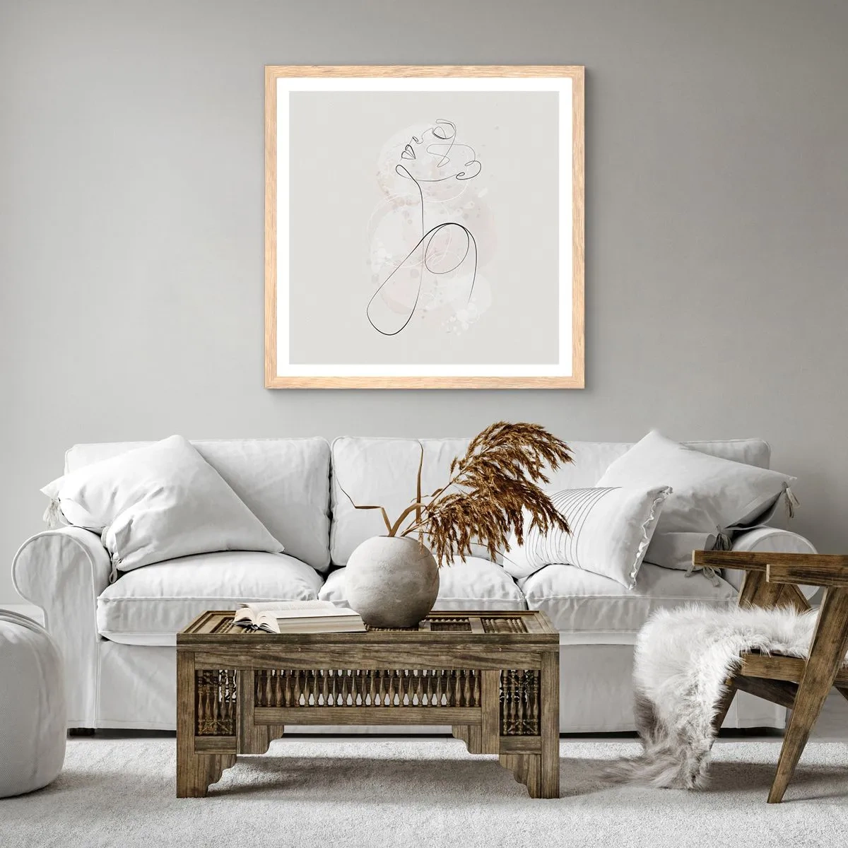 Een poster in een licht eiken lijst - De spiraal van schoonheid - 50x50 cm
