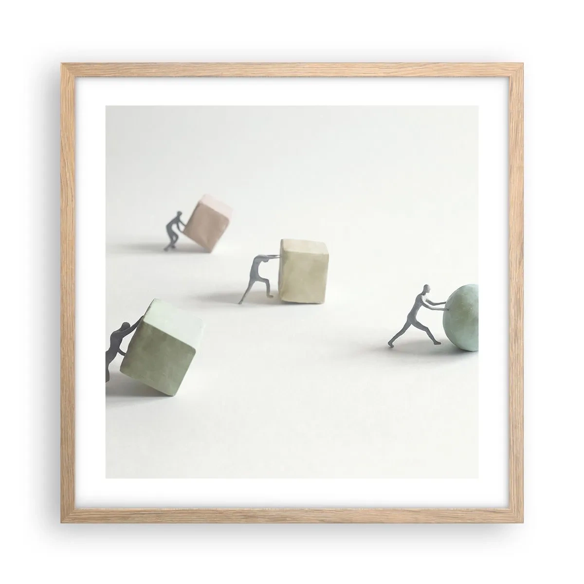 Een poster in een licht eiken lijst - Puur leven - 50x50 cm