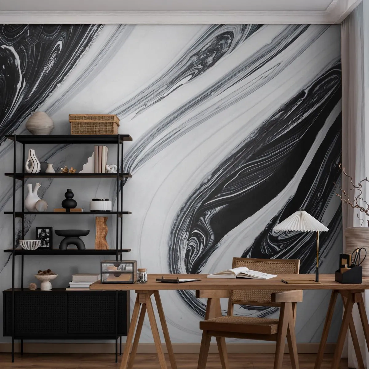 Fotobehang Standard Eco - Een combinatie van tegenstellingen - Verf, Deel, Modern - 150x105 cm