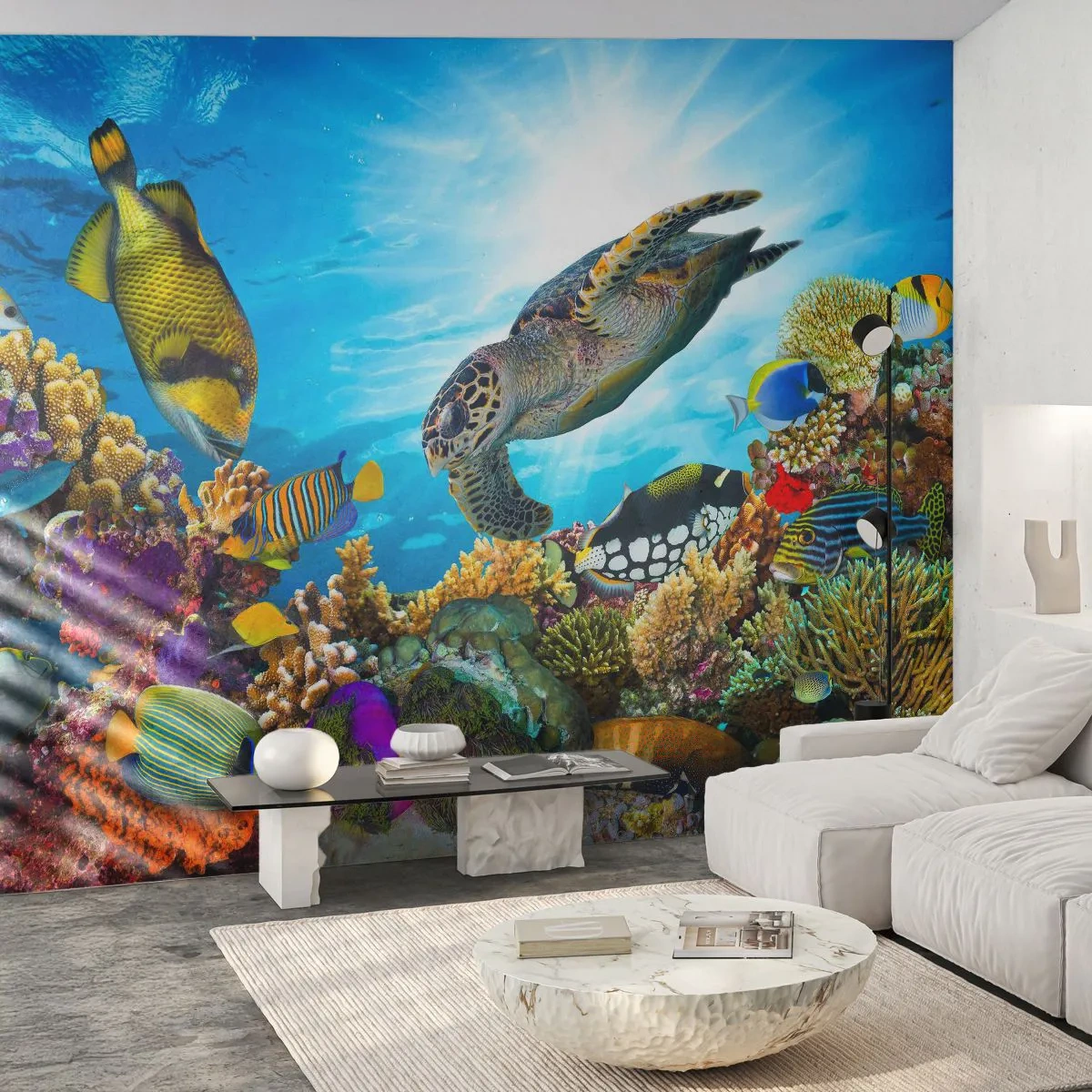 Zelfklevend Fotobehang Deluxe Sticker - Koraalpromenade - koraalrif, Zee, Onderwaterwereld - 250x175 cm