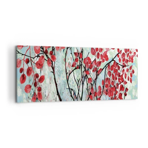 Schilderen op canvas - Boom in scharlaken - 100x40 cm