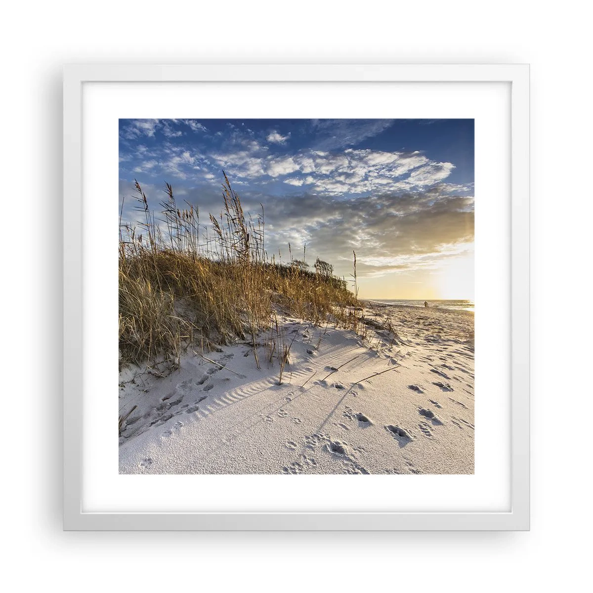 Poster in een witte lijst - Een uitnodiging voor een wandeling - 40x40 cm