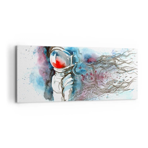 Schilderen op canvas - Alleen met de kosmos - 100x40 cm