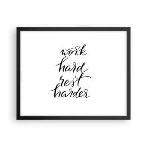 Poster in een zwarte lijst - Levensbalans - 50x40 cm