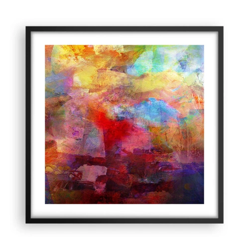 Poster in een zwarte lijst - Kijk in de regenboog - 50x50 cm