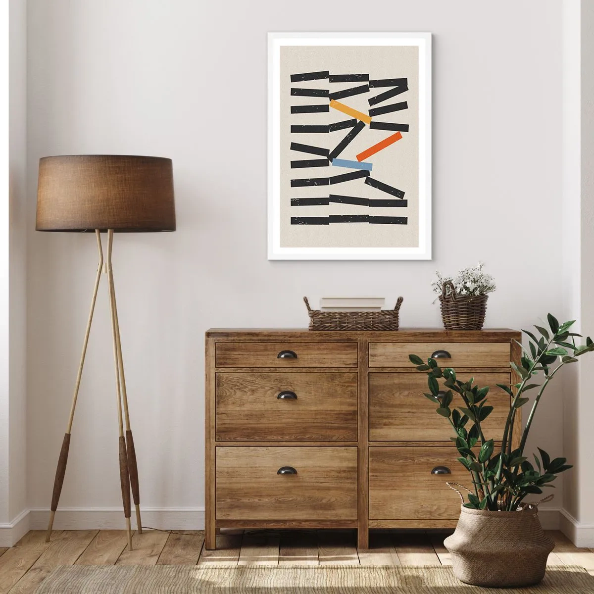 Poster in een witte lijst - Domino – compositie - 40x50 cm