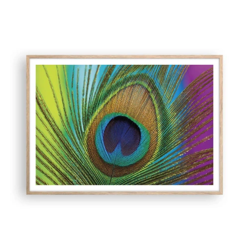 Een poster in een licht eiken lijst - Oog in oog - 100x70 cm