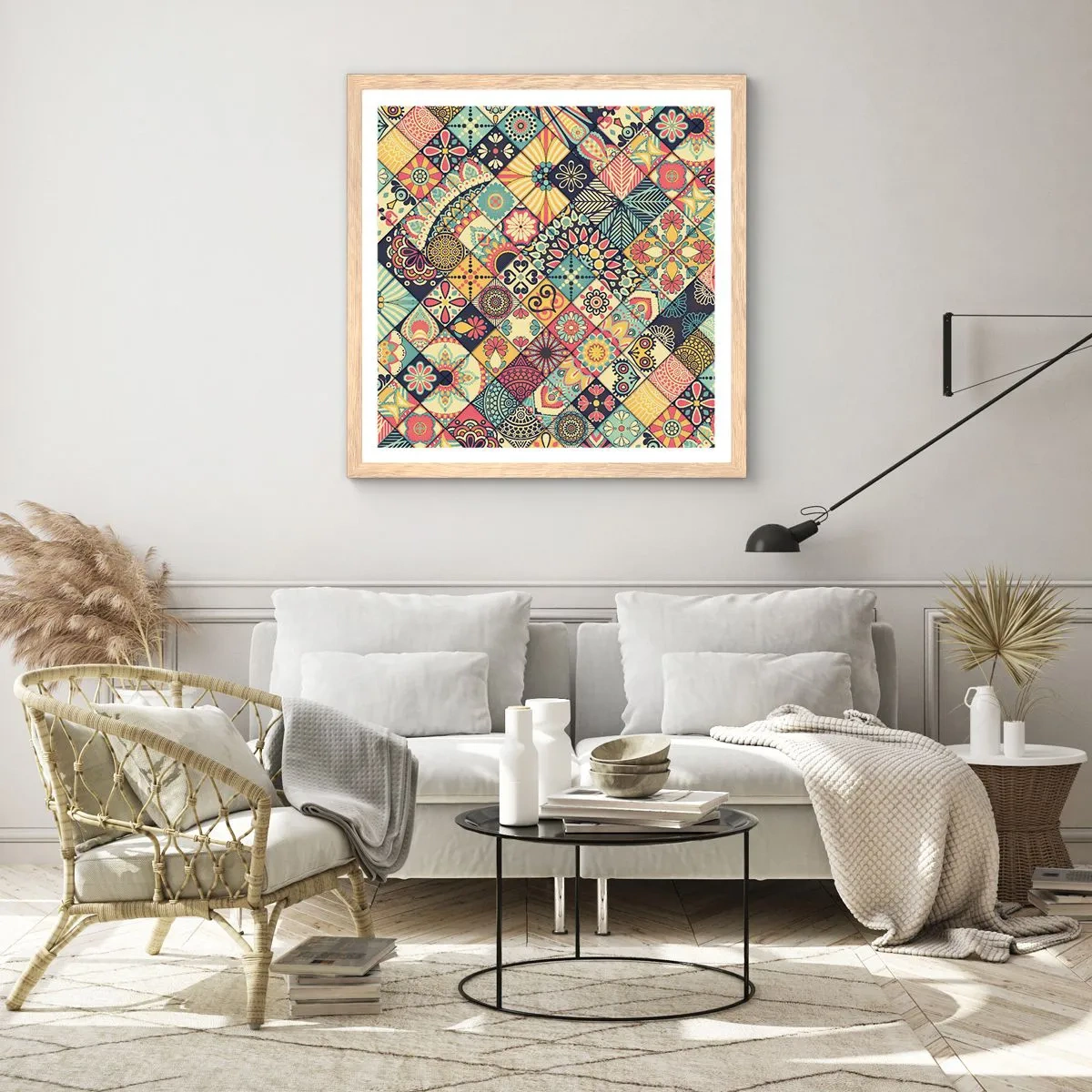 Een poster in een licht eiken lijst - Marokkaanse sfeer - 40x40 cm