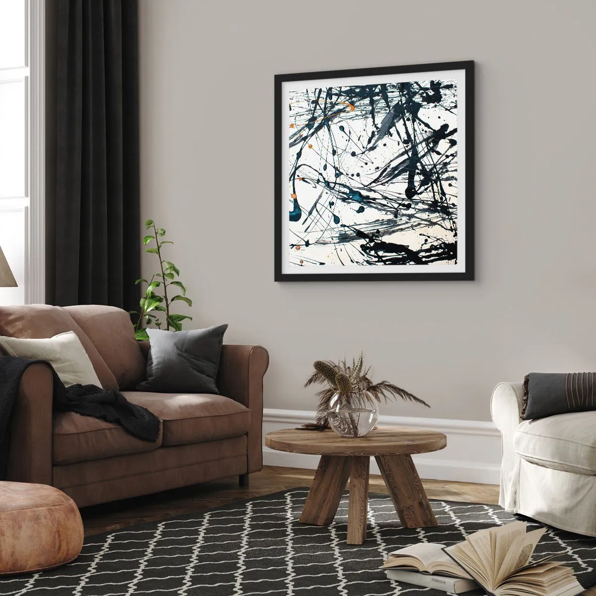 Poster in een zwarte lijst - Zin of geen zin? - 40x40 cm