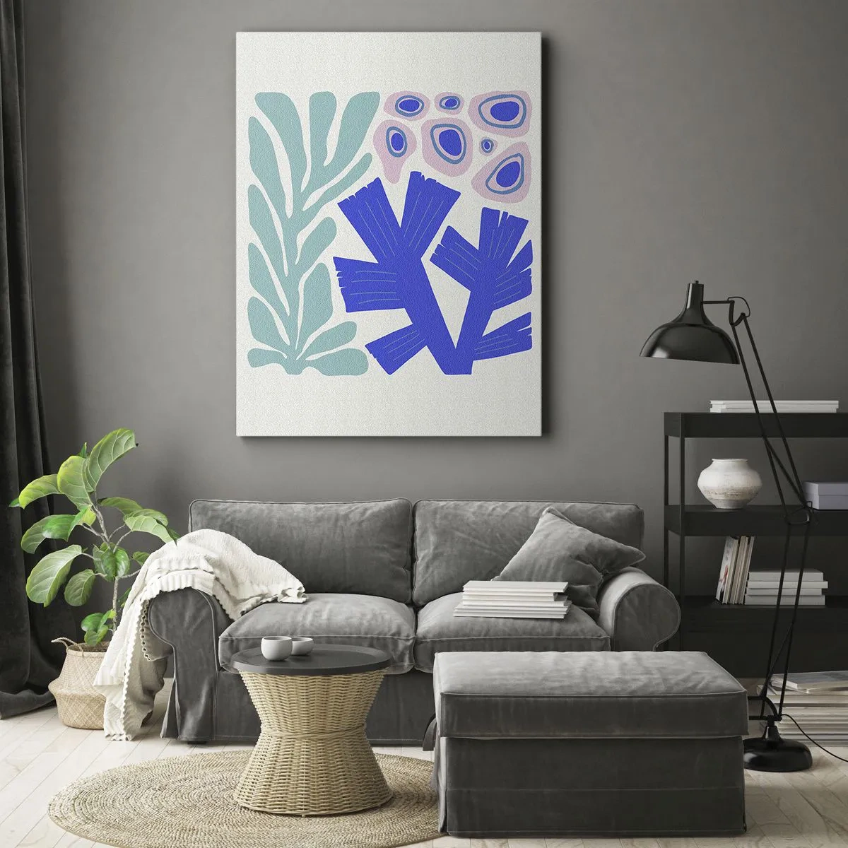 Schilderen op canvas - Onderwater tuin - 65x120 cm