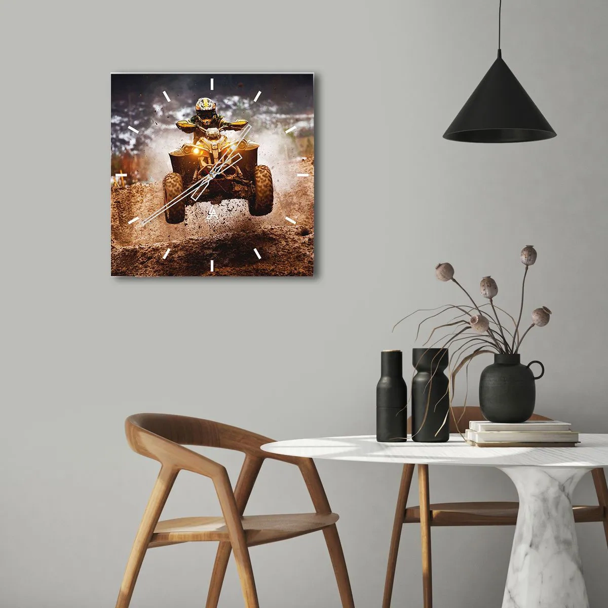 Wandklok - Klok - No risk no fun - 40x40 cm