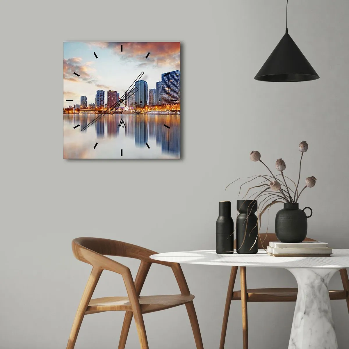 Wandklok - Klok - De monumentale rust van Parijs - 30x30 cm