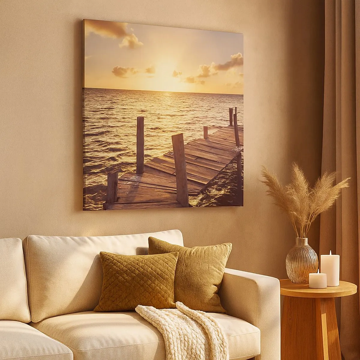 Schilderen op canvas - Het gouden land van zachtheid - 30x30 cm