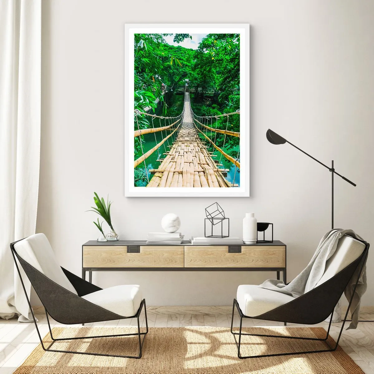 Poster in een witte lijst - Apenbrug over de green - 30x40 cm