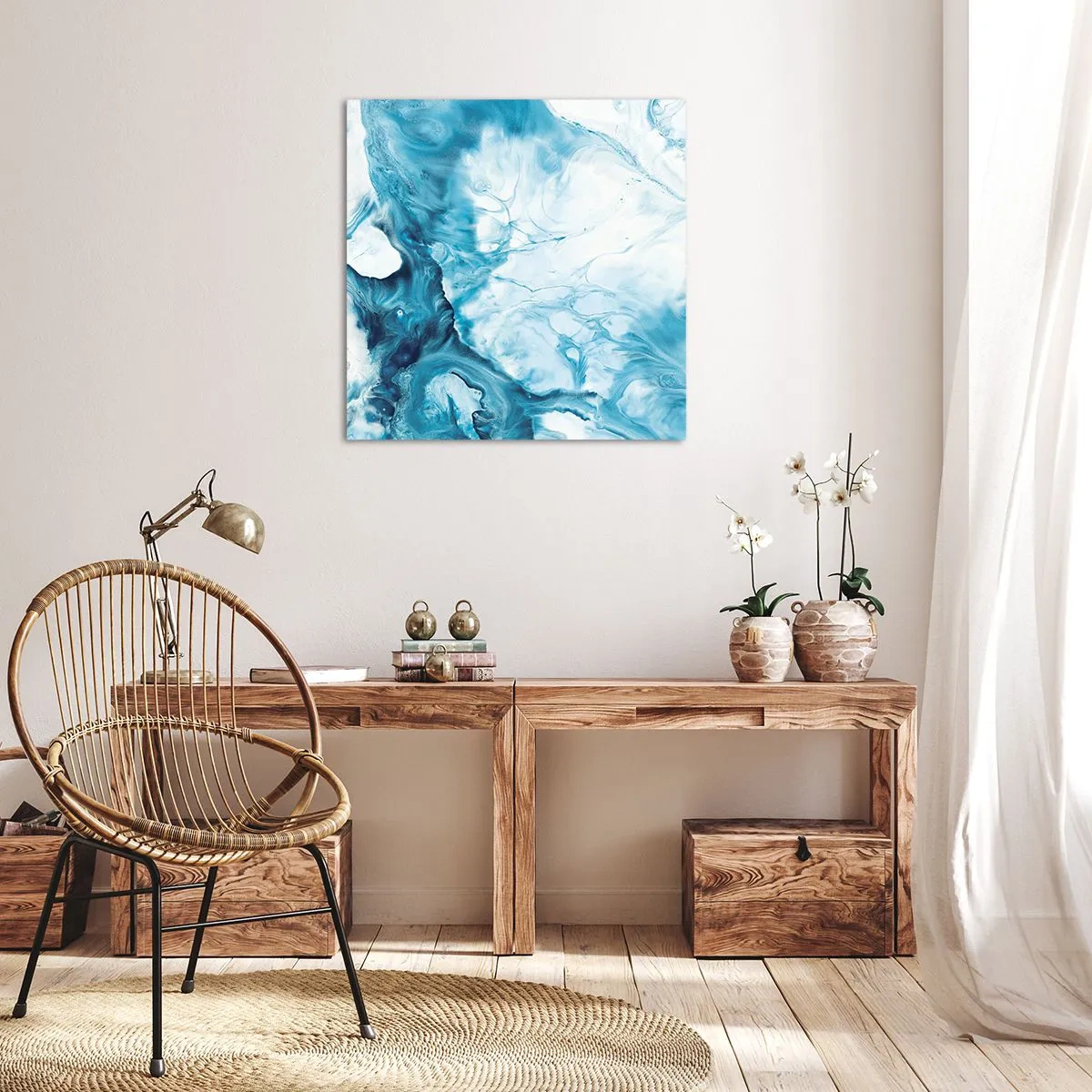 Schilderen op canvas - Blauw Concert - 40x40 cm