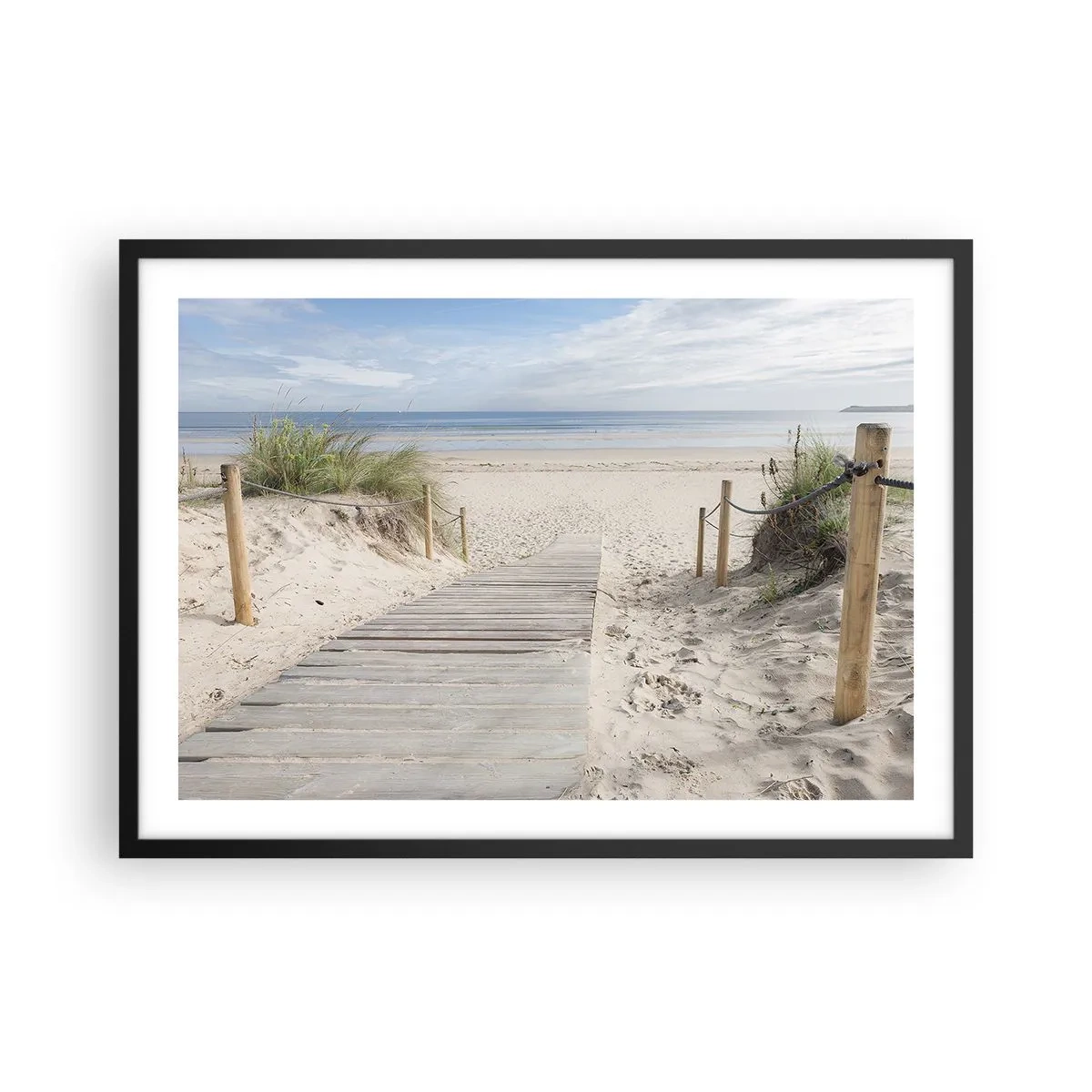 Poster in een zwarte lijst - naar de horizon - 70x50 cm