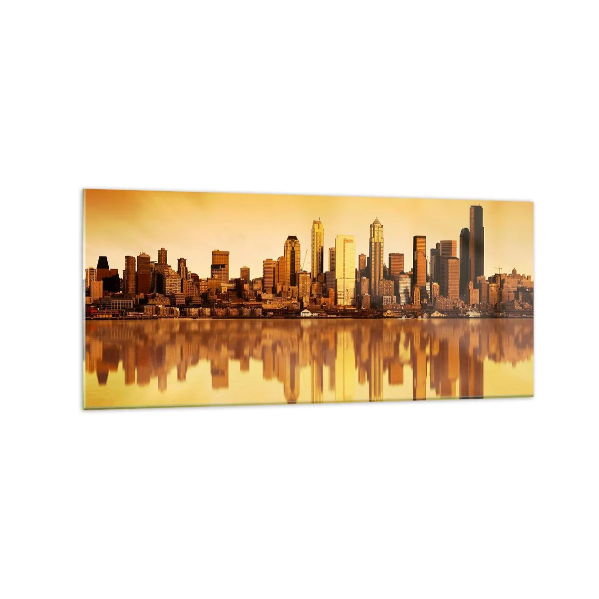 Schilderen op glas - De stilte van de metropool - 120x50 cm