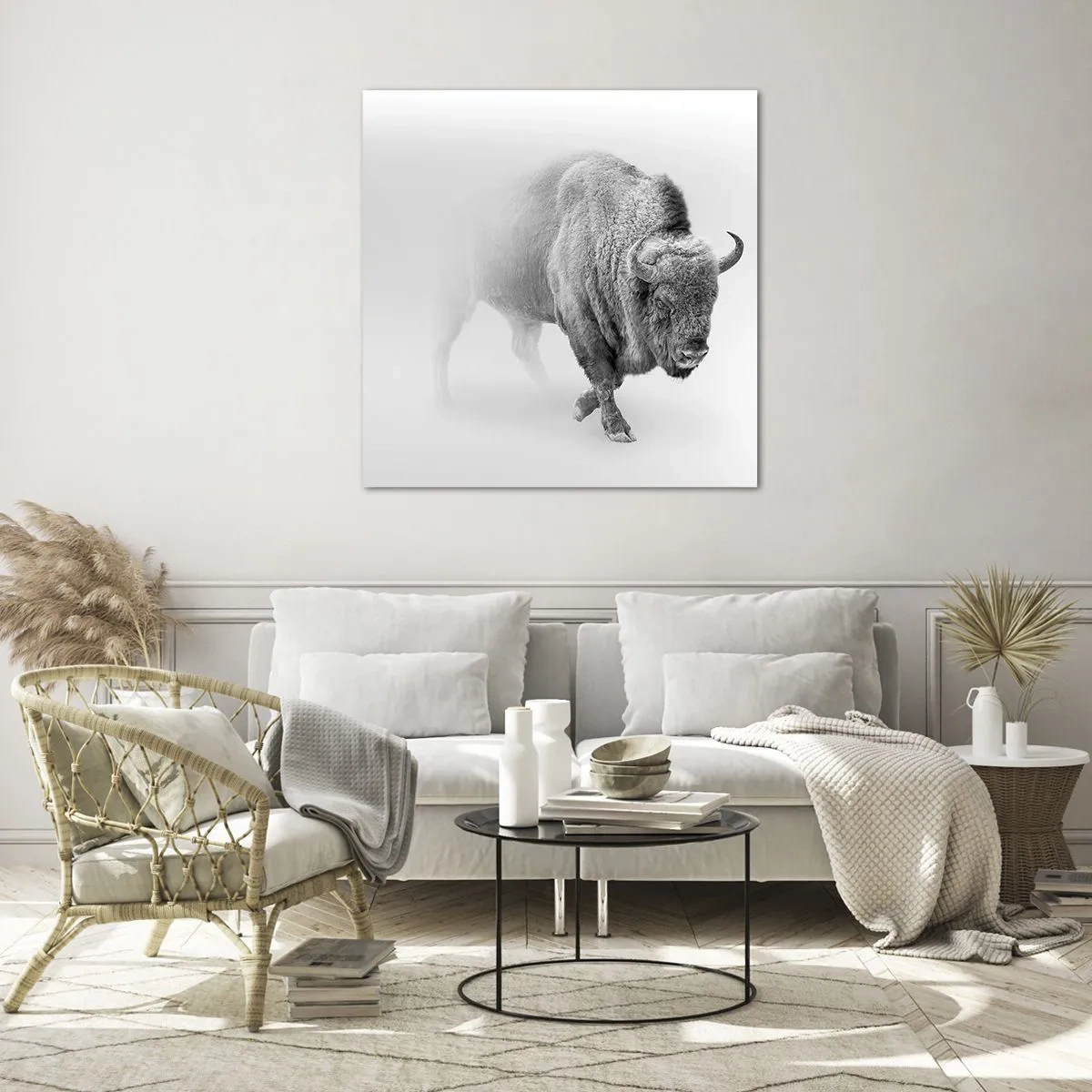 Schilderen op glas - Koning van de prairie - 50x50 cm