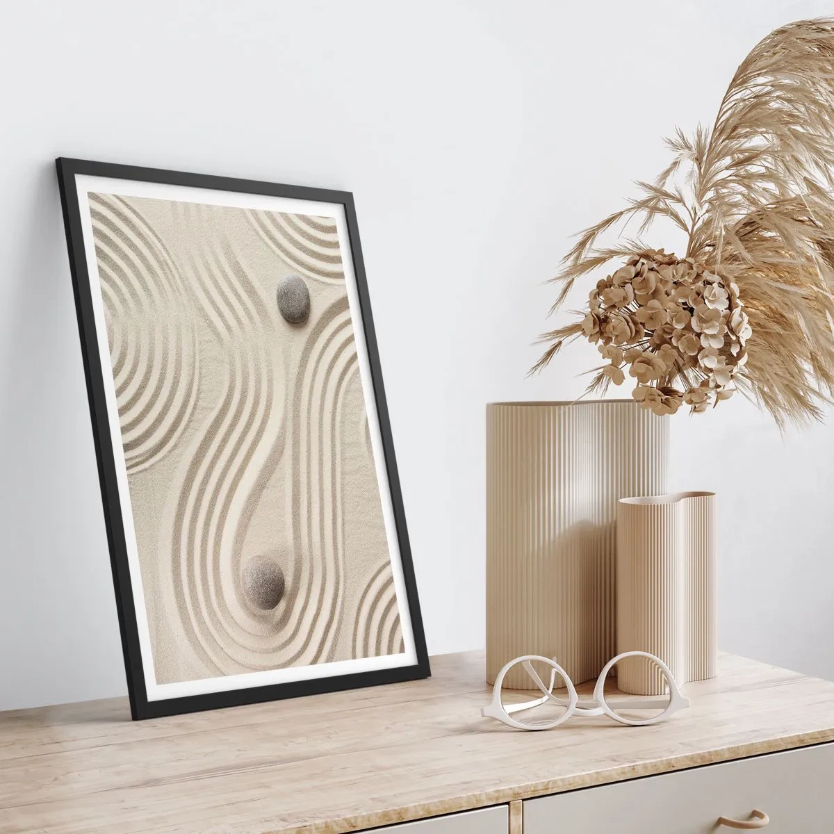 Poster in een zwarte lijst - Een vleugje warmte - 30x40 cm