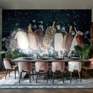 Fotobehang Premium Canvas - De smaak van hete zomer - Ijsje, Gastronomie, Voedsel - 100x70 cm