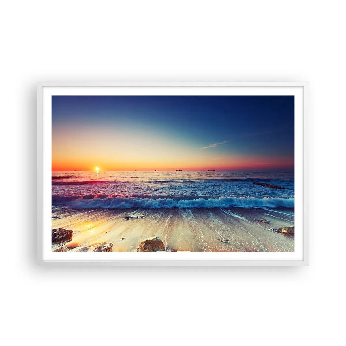 Poster in een witte lijst - Hoe zit het met de horizon? - 91x61 cm