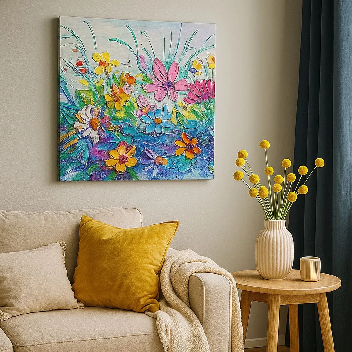 Schilderen op canvas - Helemaal geen stilleven - 30x30 cm