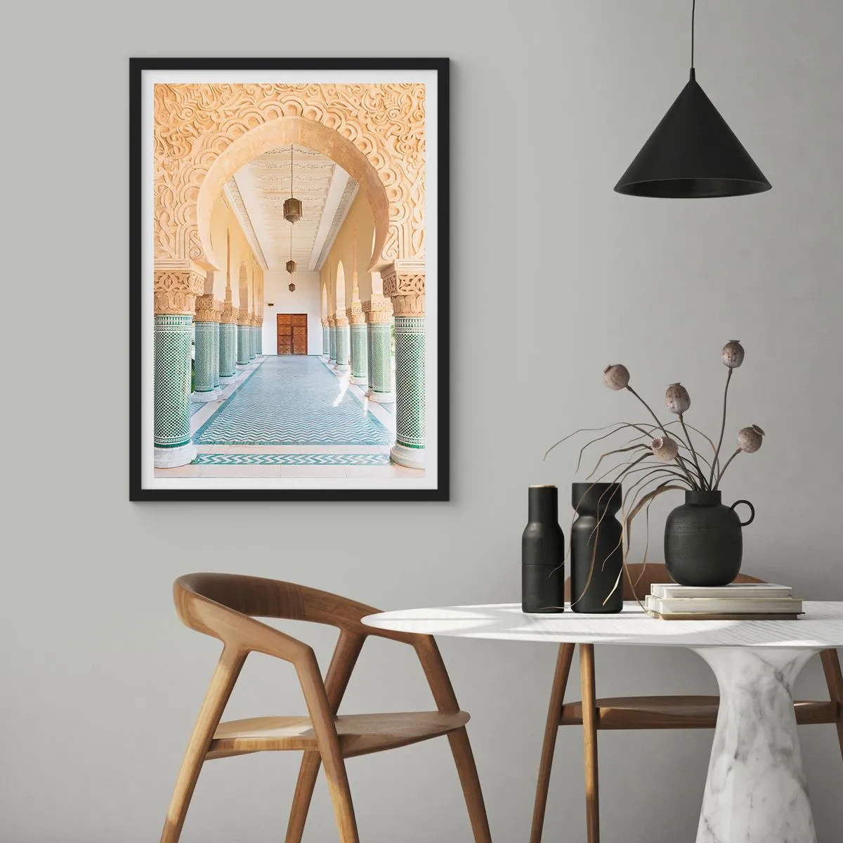 Poster in een zwarte lijst - Uit de verhalen van Scheherazade - 70x100 cm