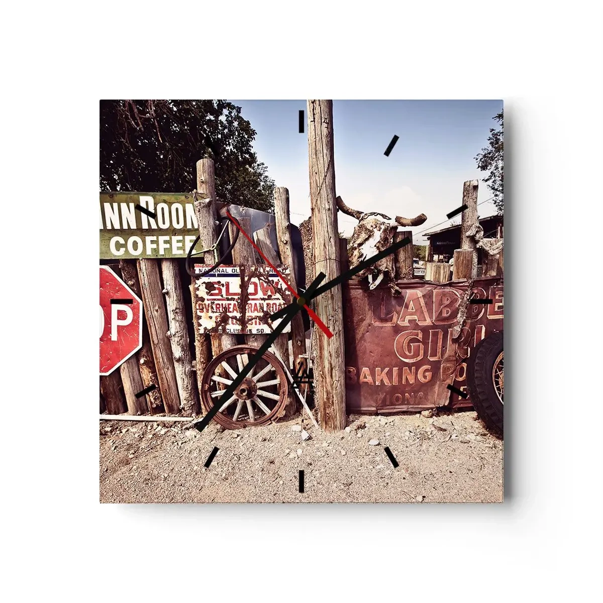 Wandklok - Klok - En de tijd is gestopt - 40x40 cm