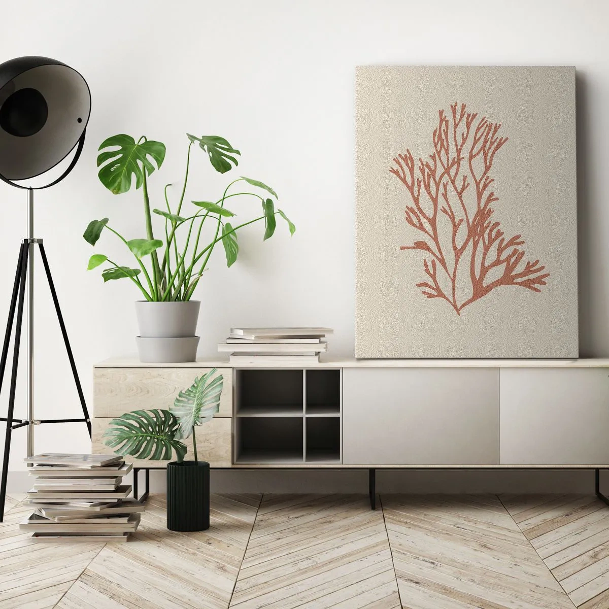 Schilderen op canvas - Koraal filigraan - 70x100 cm